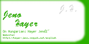 jeno hayer business card